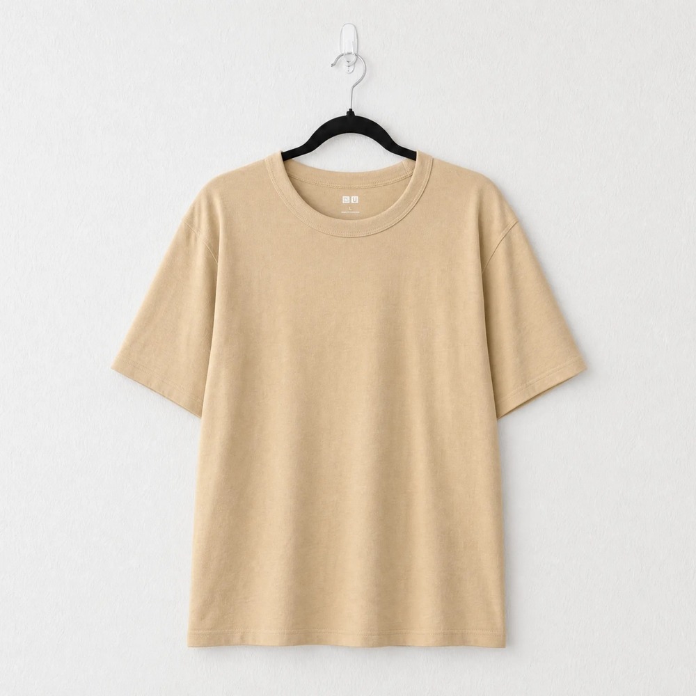UNIQLO U Men's Crew Neck T-Shirt L Natural NWT Christophe Lemaire 100% Cotton